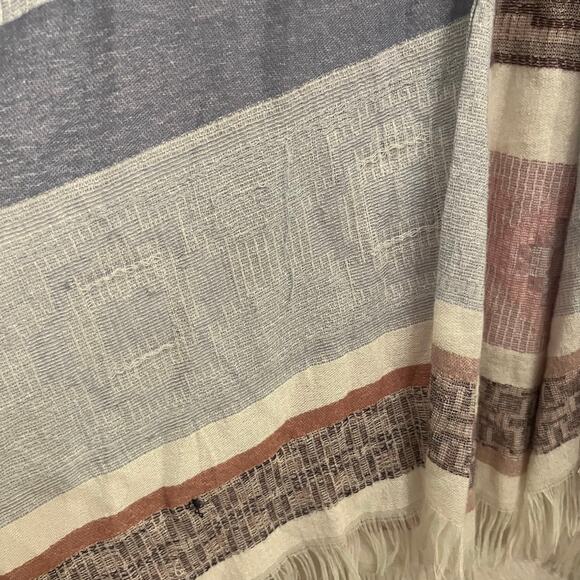 CASLON Kimono Women One Size Knit Southwestern Aztec Festival Fringe Blue Boho - Picture 11 of 16